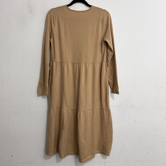 CALISTA Women's Long Knit Sweater Dress Light Brown Casual Midi Size M - Picture 7 of 12